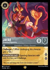 Jafar - Tyrannical Hypnotist 172 – Shimmering Skies, Lorcana card (English)