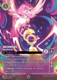 Archimedes - Electrified Owl 208/204 – Shimmering Skies, Lorcana card (English)