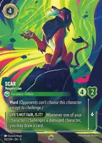 Scar - Vengeful Lion 212/204 – Shimmering Skies, Lorcana card (English)