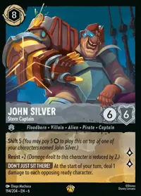 John Silver - Stern Captain 194 – Azurite Sea, Lorcana card (English)