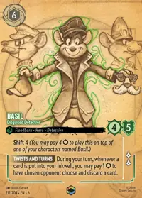 Basil - Disguised Detective 212/204 – Azurite Sea, Lorcana card (English)