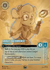 Gadget Hackwrench - Brilliant Bosun 217/204 – Azurite Sea, Lorcana card (English)