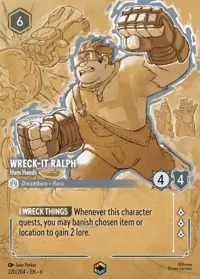 Wreck-It Ralph - Ham Hands 220/204 – Azurite Sea, Lorcana card (English)