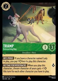 Tramp - Enterprising Dog 110 – Archazia’s Island, Lorcana card (English)