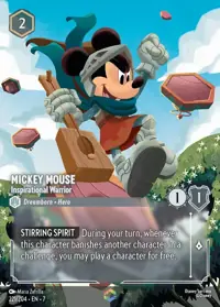 Mickey Mouse - Inspirational Warrior 221/204 – Archazia’s Island, Lorcana card (English)