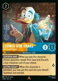Ludwig Von Drake - All-Around Expert 007 – Reign of Jafar, Lorcana card (English)