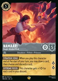 Namaari - Single-Minded Rival 198 – Reign of Jafar, Lorcana card (English)