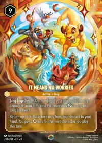 It Means No Worries 208/204 – Reign of Jafar, Lorcana card (English)