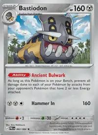 Bastiodon 062/084 – Pitch Black (PBL), Pokémon card (English)