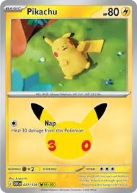 Pikachu 027/128 – 30th Celebration (30C), Pokémon card (English)
