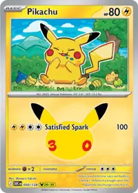 Pikachu 050/128 – 30th Celebration (30C), Pokémon card (English)