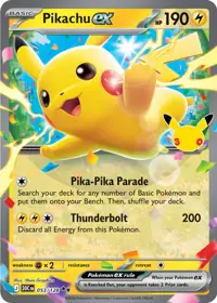 Pikachu ex 053/128 – 30th Celebration (30C), Pokémon card (English)