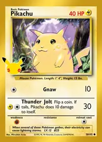 Pikachu 58/102 – 30th Classic Collection, Pokémon card (English)