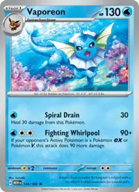Vaporeon 134/165 – 151 (MEW), Pokémon card (English)