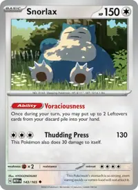 Snorlax 143/165 – 151 (MEW), Pokémon card (English)