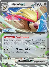 Pidgeot ex 164/197 – Obsidian Flames (OBF), Pokémon card (English)