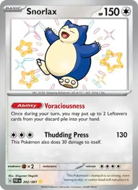 Snorlax 202/091 – Paldean Fates (PAF), Pokémon card (English)