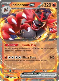 Incineroar ex 034/162 – Temporal Forces (TEF), Pokémon card (English)