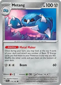 Metang 114/162 – Temporal Forces (TEF), Pokémon card (English)