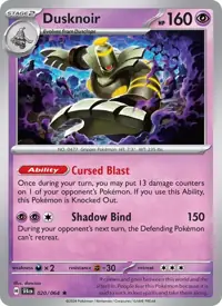 Dusknoir 020/064 – Shrouded Fable (SFA), Pokémon card (English)